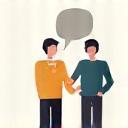 会話している二人の人物、コンサルティングを表す